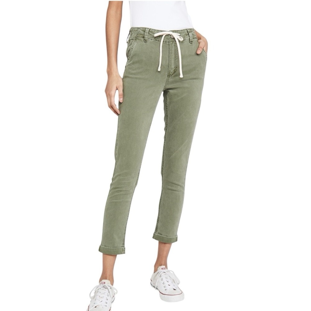 Paige Christy Pants Womens 30‎ Olive Green Lyocell Jogger Drawstring Waist